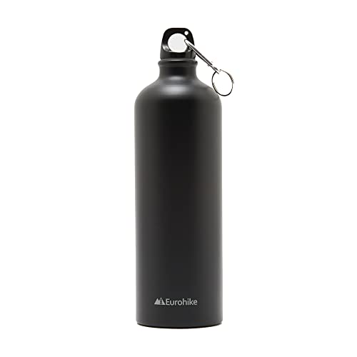 Eurohike Aqua 1L Aluminium Water Bottle, Black, One Size
