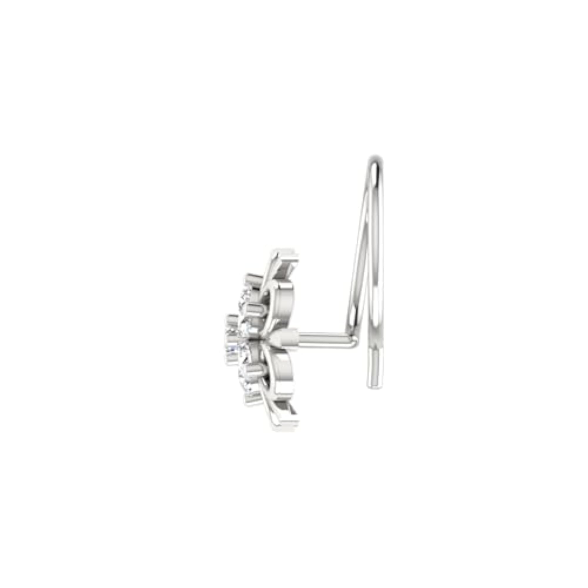 Women's 9K BIS Hallmarked White Gold Stud Nosering