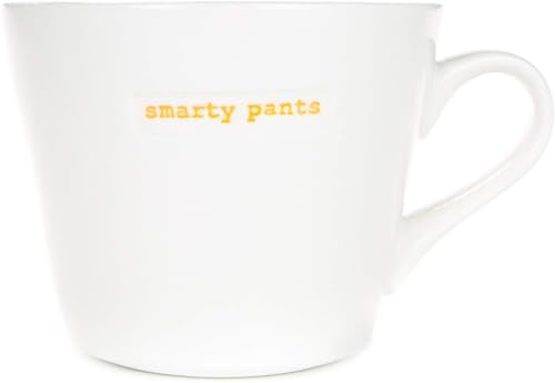 Keith Brymer Jones - Word Range - Standard Ceramic White Mug - Smarty Pants - 350ml - Gift Boxed