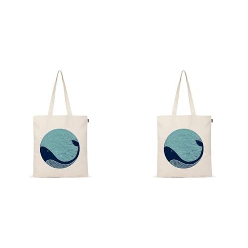 Eco Right Aesthetic Canvas Tote Bag for Women, Cute, Trendy & Reusable Cotton Bags for School, Shopping, Gym, Library and Beach, Perfect for Groceries, Gifts for Teachers (Pack of 2)