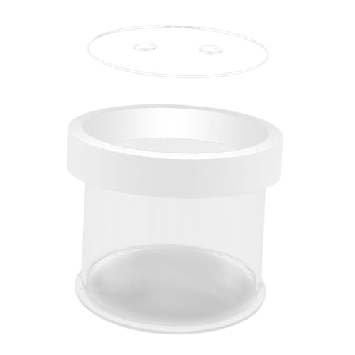 Bothyi Fish Breeder Box Fish Isolation Box Floating Round Transparent Divider Box Hatching Box Incubation Box for Baby Fishes Shrimp, 8cmx10cm