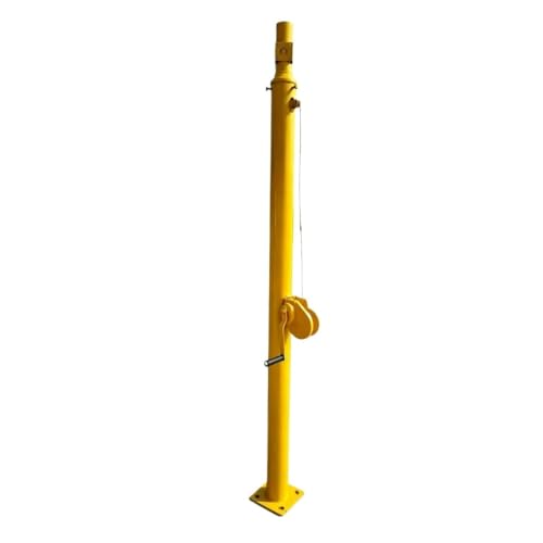 Image of 3-6M Manual Hand Crank Telescopic Mast, Heavy Duty Steel Adjustable Lift Pole for Security Camera & Lighting Equipment(Yellow,4M)