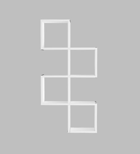 Image of Aura Multipurpose Modular Wall Racks /Shelves /Organiser /Decor Particle Board Wall Shelf (Number of Shelves - 7, White)