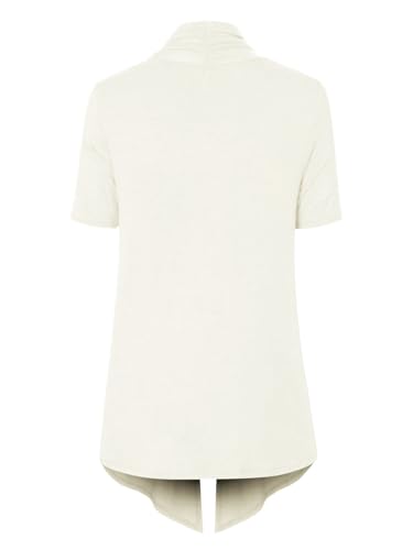 Image of MixMatchy Women's Lightweight Short Sleeve Draped Open Front Cardigan Vest