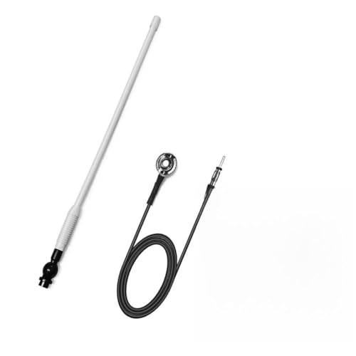 URPIZY - Marine AM FM Antenne aérienne 35 cm étanche avec mât flexible et base rotative à 180° pour voiture, camion, camping-car, yacht, bateau pour connexion standard de 3,0 mm