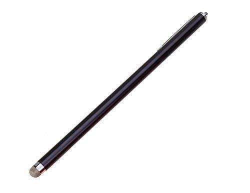 universal capacitive touchscreen stylus pen with microfiber soft fabric mesh tip, extra long 185mm for mobile phones, android tablets & laptop pc, 18.5cm, black