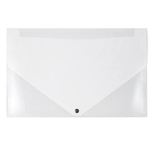 JAM PAPER Plastic Portfolio with Snap Closure - Large - 11 x 17 x 3/4 - Clear - Sold Individually