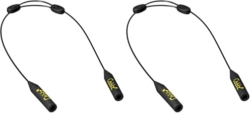 Cablz Zipz Adjustable Eyewear Retainer | Adjustable, Lightweight, Low Profile, Off-The-Neck Eyewear Retainer Strap | Black | 16