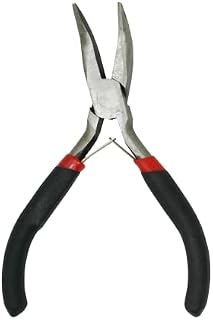 Dapetz ® Mini Needle Nose Side Bent Pliers Small Hand DIY Jaw Width 11mm Length 125mm,Carbon Steel Hardened and Tempered,Chrome Plated Finish, Anti-Rust,Suitable for Jewelry Making, Crafts etc