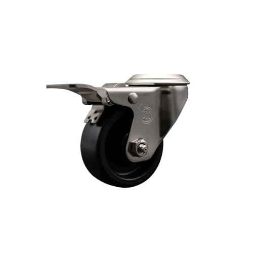 Stainless Steel Polyolefin Swivel Bolt Hole Caster w/3