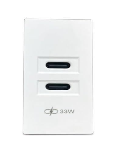 Image of MX 33W PD GaN Charger - Dual USB-C Fast Charging Adapter, 33W Power Delivery USB-C + USB-C, Compact 22.5x45 mm Quick Charge Module for Phone, Tablet, Laptop, Travel, USB-C Wall Charger