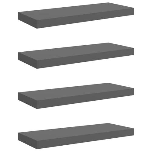 vidaXL High Gloss Gray Shelves Set