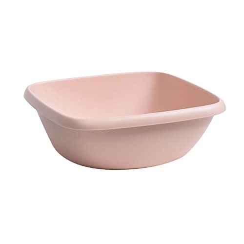 Plastic Wash Basin, Square Small Wash Basins Vegetable Fruit Wash Pan Stackable Dish Tub Dishpan Small Wash Pan Basin for Home(Pink#M)