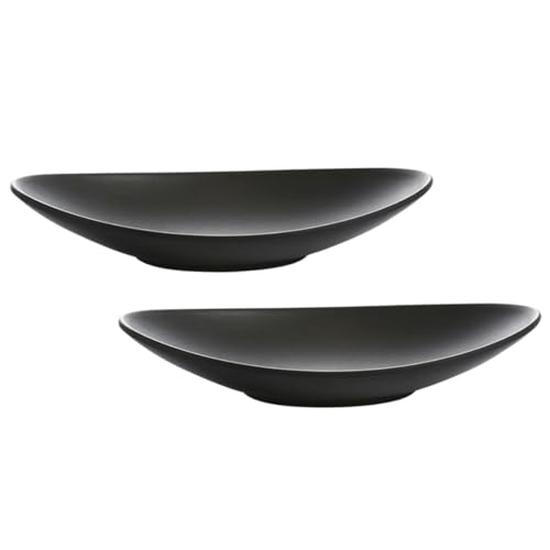 Set 2 Platos Sushi Melamina Negro 8.5x4.45x1.81 in miniatura 1