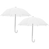 Frcolor 2個 ミニ 傘 おもちゃ 雨 傘 ミニチュア 傘 モデル ドールハウス 雨 写真撮影 ミニチュア ミニ ハウス 写真 小道具 白