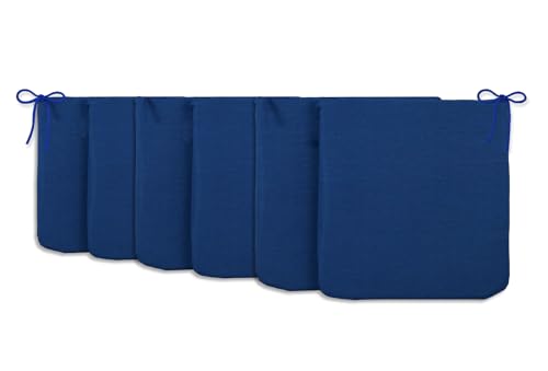 CHELY INTERMARKET Cojines de sillas 40x40x3cm Azul Set de 6 unds para Cocina, Salon y terraza