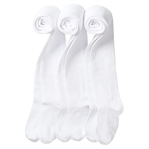 3 Pack Girls Kids Tights, Cotton Rich Material, White, 3-4 years Cover