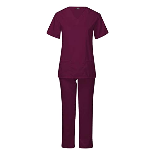 Vaveren Esfoliação Túnica Uniforme de Enfermagem Cor Sólida Respirável para Massagem de Enfermagem S