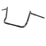 AIRCMT 12' Rise 1-1/4' Meathook Bagger Handlebar Ape Hanger for Harley Touring Electra Glide & Street Glide with Batwing Fairing 1986-Later - Gloss Black
