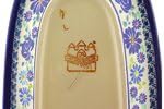 Polmedia Polish Pottery Platter 17-inch - Blue Summer Garden Pattern Handmade in Boleslawiec Poland + Certificate of Authenticity