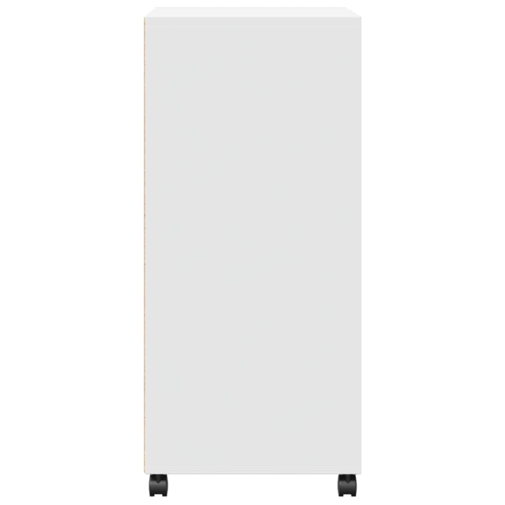 vidaXL Mobile con Ruote Bianco 55x40x91 cm in Truciolato, schedario, armadietto per la casa, armadietto per Ufficio, armadietto per Ufficio
