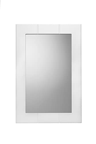 Croydex Portland Wall Mounted White Pine Tongue And Groove Bathroom Mirror, 23.6In X 15.7In X 0.6In #TOP3