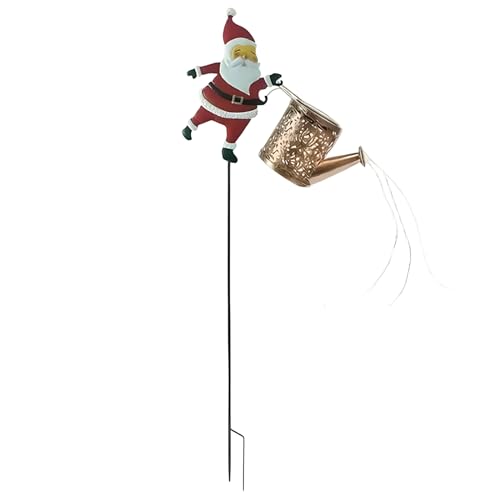 Luces solares para exteriores con linterna LED vintage de Papá Noel para decoración de jardín