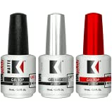 3 pcs Kupa Gelfinity Soak Off Gel Base - Top Coat No Wipe - Top Matte 0.5 oz 