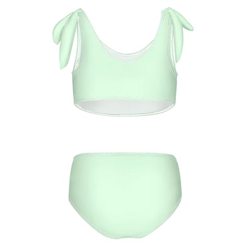 Image of Girls Tankini Swimsuit Bathing Suit Two Piece Bikini Summer Beach Swimwear with Adjustable Strap 3-12 Years Solid Color