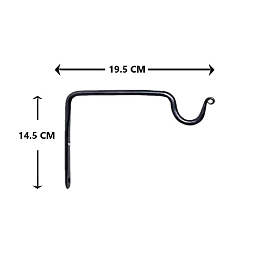 Image of Metal Wall Hook Hanging Plant Bracket | Decorative Straight Plant Hanger for Pots, Bird Feeders, Planters, Lanterns, Cotton, Wind Chimes Indoor Outdoor (Pack of 1)