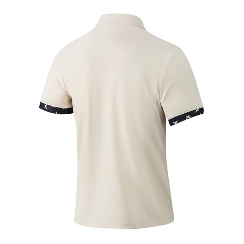 PORCLAY Men's Polo Shirt Summer Waffle Short Sleeve Blouses Button Down Beach Tops Textured Golf Shirts with Pocket - Image 5