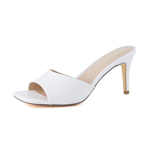 Image of CUSHIONAIRE Evie Kitten Heel Sandals for Women, Slip On One Band Dress Sandals with Memory Foam, Wide Widths and 3 Inch Heel