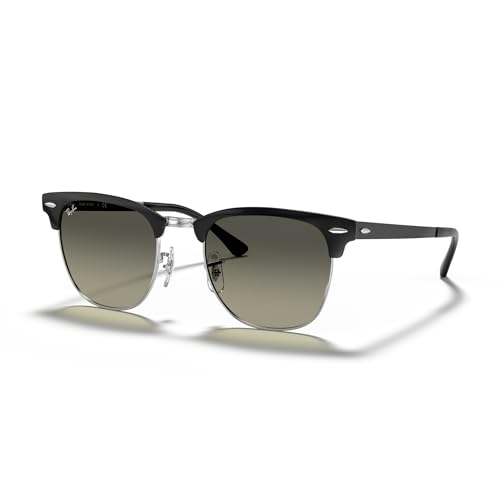 Óculos de Sol Ray-Ban Clubmaster Metal 0RB3716 900471 Tam 51 / Preto/Prata - Lentes Cinza Gradiente