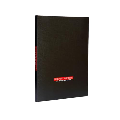 Image of Worldone A3 size (approx double of A4-photocopy paper) 1.2mm Virgin PP Portfolio Display Book -40 Fixed (non removable) Top Loading Photocopy safe Binder Sleeves, (44.5*32*2.5 cm), Black, Set of 1