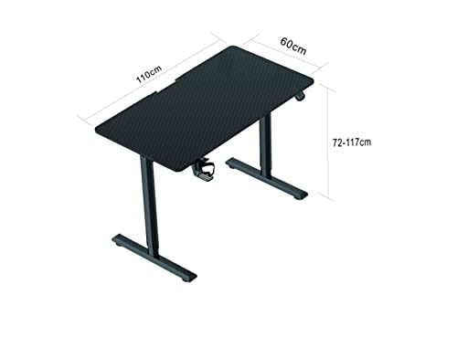 Msw Electric Standing Desk, 110 X 60 Cm Steel Adjustable Height Desk, Quick Assembly, Ultra-Quiet Motor - V3-1160 (Black Color) #TOP2