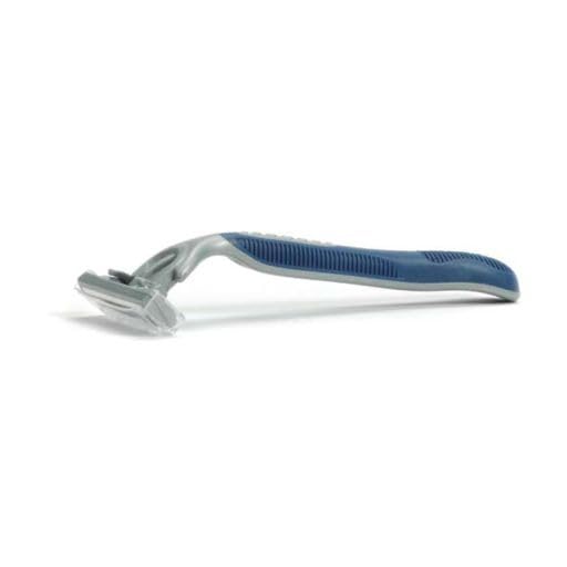 Triple Blade Razor with Lubricating Strip, blue handle 500's units/cs