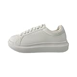  4US Sneakers Uomo Ecopelle White/White Adam 100 Scarpe Blu Ecopelle Casual Suola Altezza 4.5 Cm (Bianco, Sistema Taglie Calzature EU, Adulto, Uomo, Numero, Media, 44)