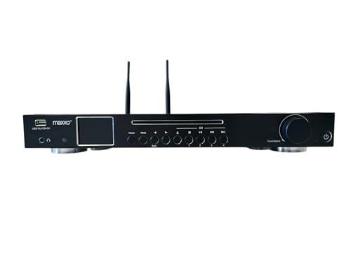 Maxxo TR04CD Hi-Fi Tuner, Digitalradio mit DAB+, FM, Internetradio, CD-Player, Bluetooth, Wi-Fi, Spotify, USB, UPnP, RDS, 2,4\ Farbdisplay, Wecker, Fernbedienung – Schwarz