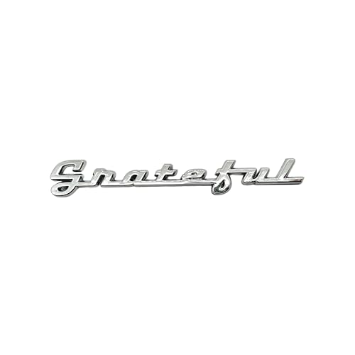 Grateful Metal Chrome Car Badge Emblem Premium 3D Script Logo | Solid Metal Mirror Finish with Adhesive Weatherproof Auto Decal for Cars Trucks & More