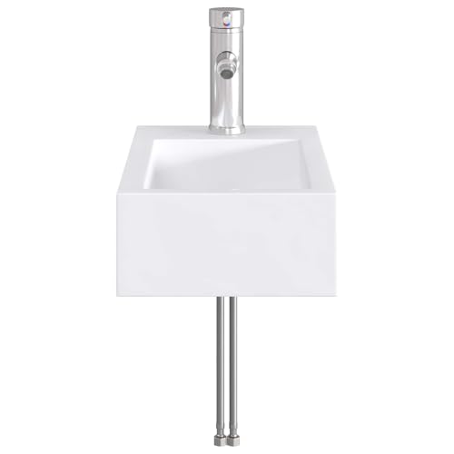 Lavabo cromado compacto para ahorrar espacio en el aseo de tus visitas 6