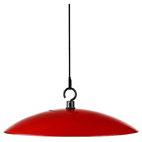 Mosaic Birds Petite Glass Baffle Dome, M383-200-76, 11 Inch Wide, Ruby Red Cover