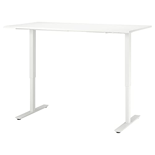 【送料込】IKEA トロッテン　昇降テーブル　デスク　pcデスク IKEA TROTTEN トロッテン デスク 昇降式 ホワイト 160x80cm
