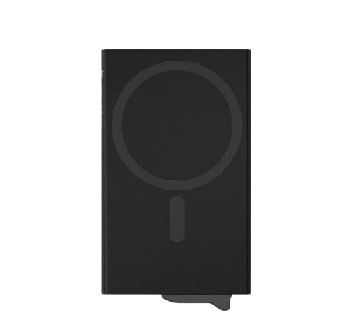 Image of CODE 118 Wallet for Men - Slim Minimalist Aluminum Magnetic Card Holder - RFID Blocking Front Pocket Mag Safe Wallet with Strong Magnet Attachment (Jet Black)