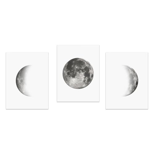 Impression phases de lune grise pour déco de chambre zen