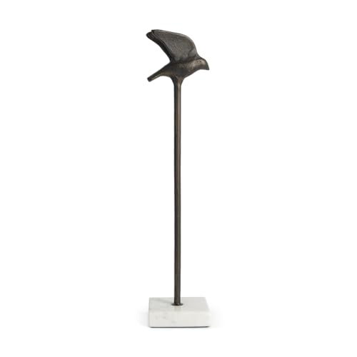 Image of Flying Bird Metal Figurine | Decorative Bird Statue for Home & Office | Sculptures & Figures Decor | Stylish Decorative Model for Living Room, Entryway & Tabletop