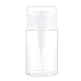 XIASABA Leere Pumpflasche mit staubdichtem Deckel, nachfüllbar, transparente Pumpspenderflasche zum Herunterdrücken, ideal für Nagellack- und Make-up-Entferner, 100 ml (100ml)