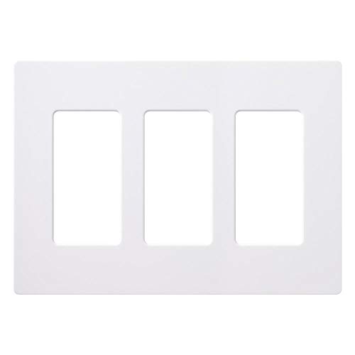 Lutron CW-3-WH-24 Claro 3-Gang Wall Plate, White, 24-Pack