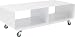 Kare Design TV Board Lounge M Mobil, Weiß, Rollbar, TV-Lowboard, Fernsehkommode, Wohnzimmer, Stahl Gestell, 21x45x42cm (H/B/T)