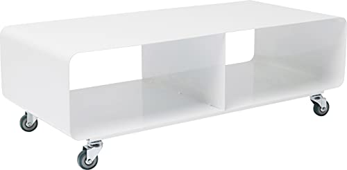Kare Design TV Board Lounge M Mobil, Weiß, Rollbar, TV-Lowboard, Fernsehkommode, Wohnzimmer, Stahl Gestell, 21x45x42cm (H/B/T)