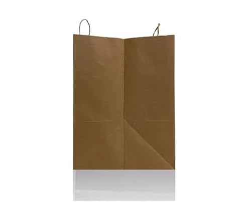 Sacola De Papel Para Presente Kraft Lisa Na Cor Pardo - Tamanho G 30x32x19 Cm Delivery Food com Alça